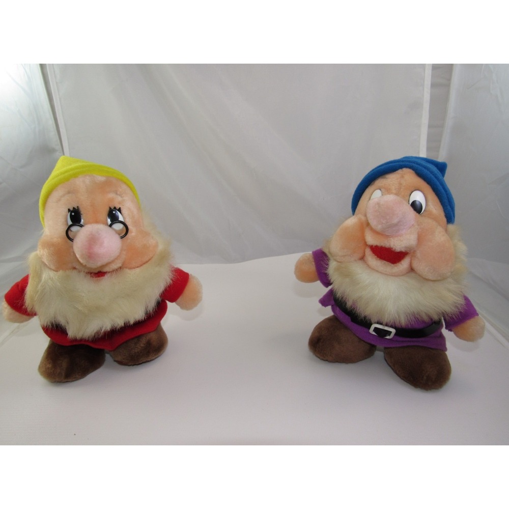 Vintage Disney Parks Snow White & Seven Dwarfs Plush Dolls - Doc & Sneezy